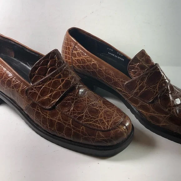 Giorgio\'s of Palm Beach Brown Crocodile Slip on Loafer Giorgio main image 2